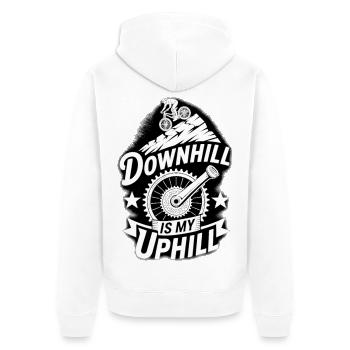 Mountainbike Downhill MTB Riding Radsport Action - Unisex Premium Bio Zip Hoodie - Weiß - Hinten - Thijin (182cm)
