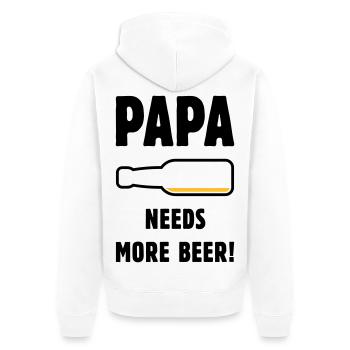 Papa a besoin de plus de bière ! (Bière Père Papa / POS 2C) - Veste à capuche bio Premium Unisexe - blanc - Dos - Thijin (182cm)