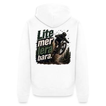 Mountain biking Downhill: A little more mud, that's all - Unisex Premium Organic Zip Hoodie - white - Back - Thijin (182cm)