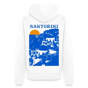 SANTORINI - Unisex Premium Organic Zip Hoodie - white - Back - Thijin (182cm)