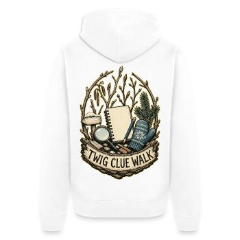 MARCHE D’INDICES BRINDILLE - Veste à capuche bio Premium Unisexe - blanc - Dos - Thijin (182cm)