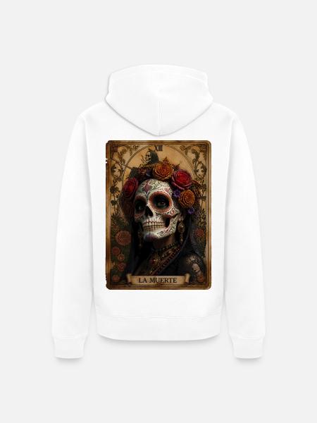 Halloween Sugar Skull Sugarskull Tarot - Unisex Premium Bio Zip Hoodie - Weiß