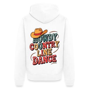 Howdy Line Dance Country design de danse en ligne coloré - Veste à capuche bio Premium Unisexe - blanc - Dos - Thijin (182cm)
