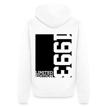 LIMITED EDITION 1993 33RD BIRTHDAY - Unisex Premium Organic Zip Hoodie - white - Back - Thijin (182cm)