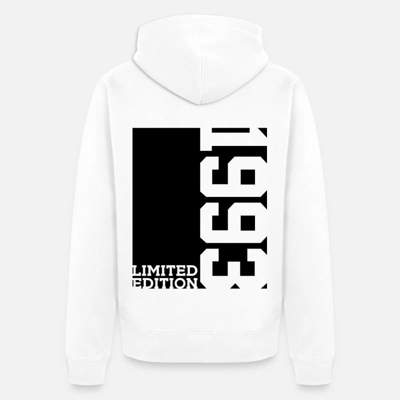 ÉDITION LIMITÉE 33E ANNIVERSAIRE 1993 - Veste à capuche bio Premium Unisexe - blanc