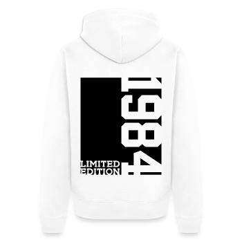 LIMITED EDITION 1984 42ND BIRTHDAY - Unisex Premium Organic Zip Hoodie - white - Back - Thijin (182cm)