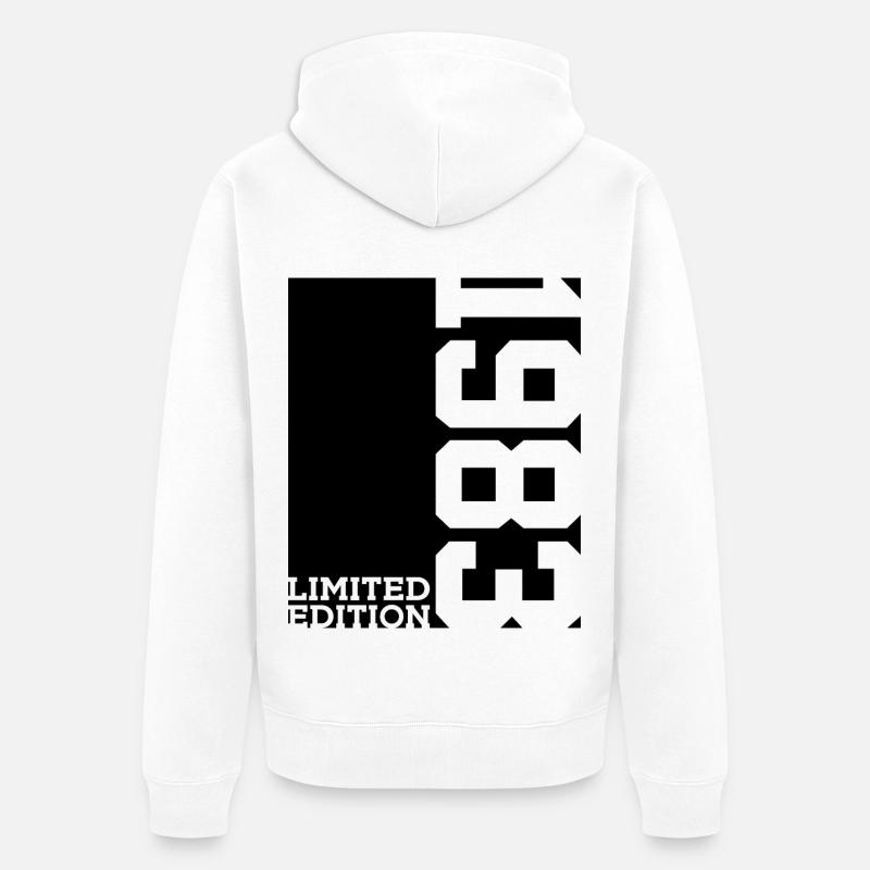 ÉDITION LIMITÉE 43E ANNIVERSAIRE 1983 - Veste à capuche bio Premium Unisexe - blanc