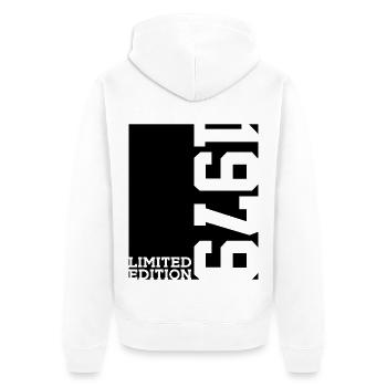 LIMITED EDITION 1979 47TH BIRTHDAY - Unisex Premium Organic Zip Hoodie - white - Back - Thijin (182cm)