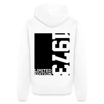 LIMITED EDITION 1973 53RD BIRTHDAY - Unisex Premium Organic Zip Hoodie - white - Back - Thijin (182cm)