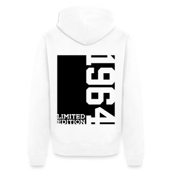 LIMITED EDITION 1964 62ND BIRTHDAY - Unisex Premium Organic Zip Hoodie - white - Back - Thijin (182cm)