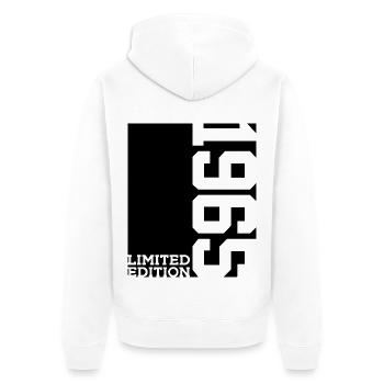 LIMITED EDITION 1965 61ST BIRTHDAY - Unisex Premium Organic Zip Hoodie - white - Back - Thijin (182cm)