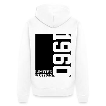 LIMITED EDITION 1960 66TH BIRTHDAY - Unisex Premium Organic Zip Hoodie - white - Back - Thijin (182cm)