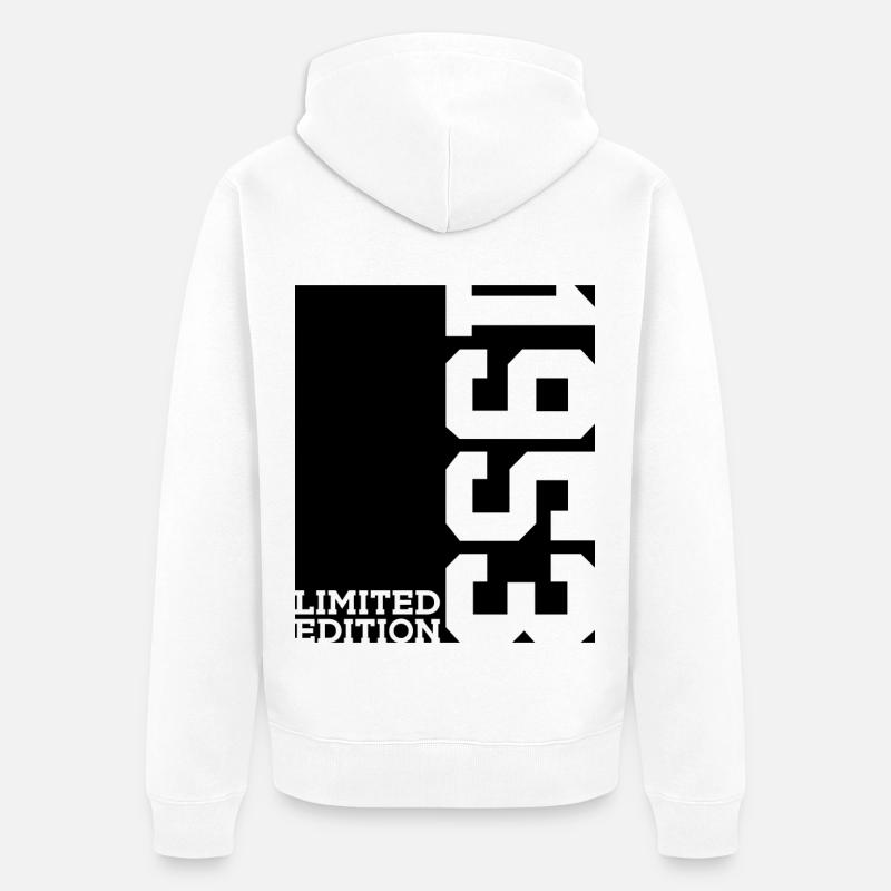 ÉDITION LIMITÉE 73E ANNIVERSAIRE 1953 - Veste à capuche bio Premium Unisexe - blanc