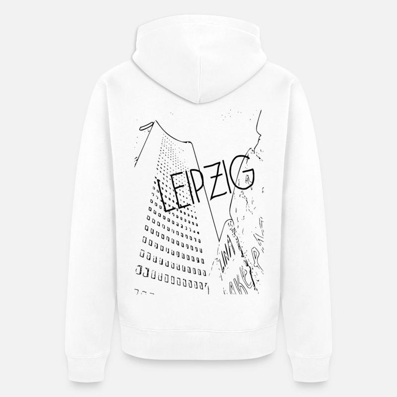 Centre de Leipzig - Veste à capuche bio Premium Unisexe - blanc
