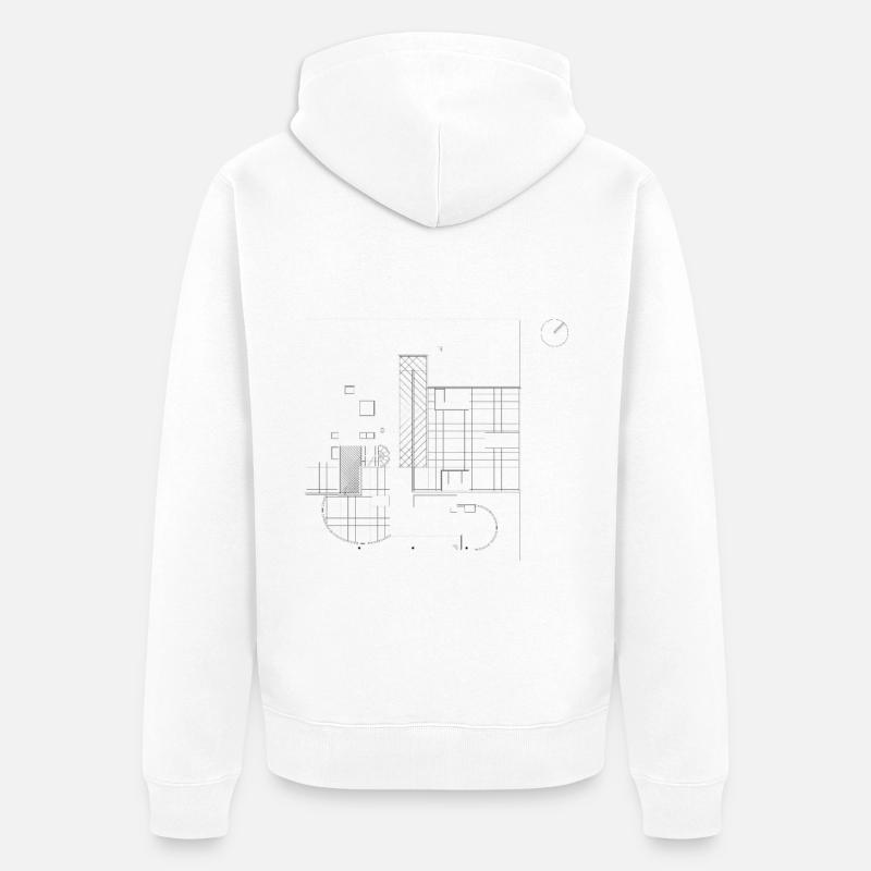 ARCHITECTURE Plan - Veste à capuche bio Premium Unisexe - blanc