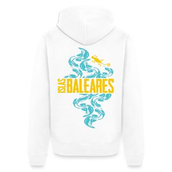 Balearic Islands Waves Pattern - Unisex Premium Organic Zip Hoodie - white - Back - Thijin (182cm)