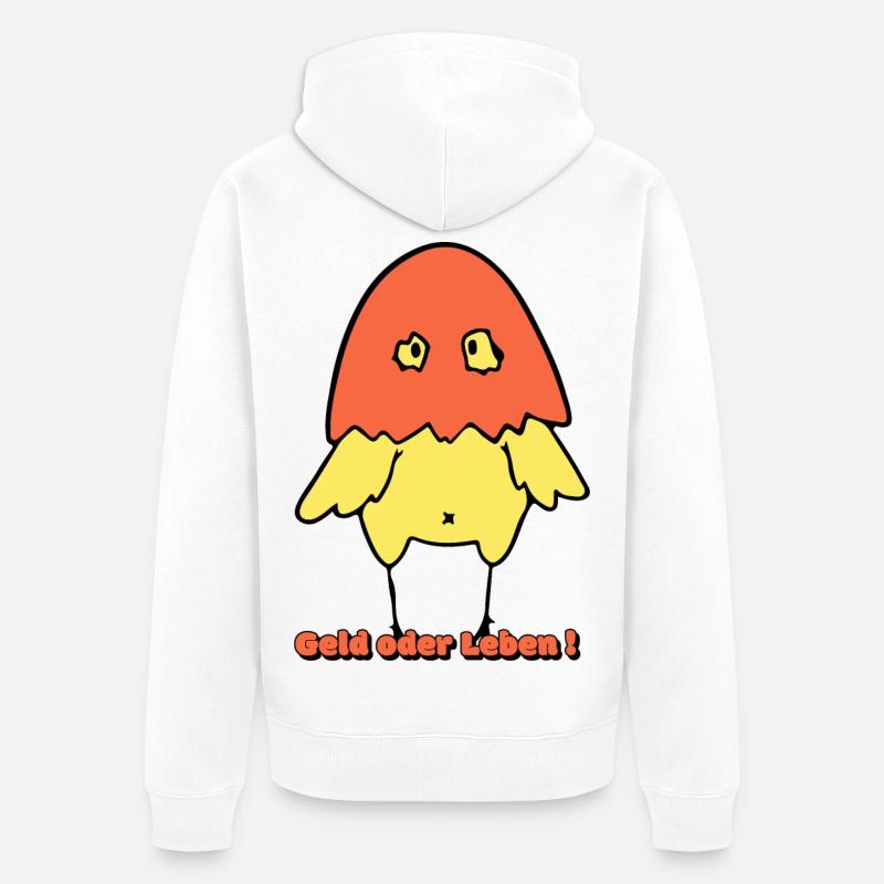 Geld oder Leben!  - Unisex Premium Bio Zip Hoodie - Weiß