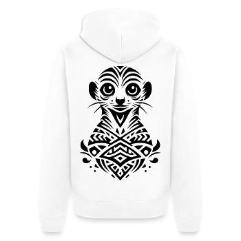 Suricate tribal - Veste à capuche bio Premium Unisexe - blanc - Dos - Thijin (182cm)