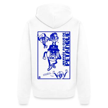 Journée au club de pétanque - style sud - Veste à capuche bio Premium Unisexe - blanc - Dos - Thijin (182cm)