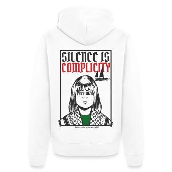 Silence is complicity, Free Gaza, Free Palestine - Veste à capuche bio Premium Unisexe - blanc - Dos - Thijin (182cm)