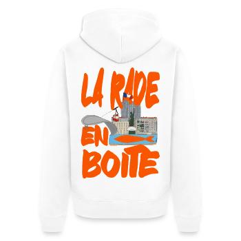 Der Hafen von Toulon in einer Dose! - Unisex Premium Bio Zip Hoodie - Weiß - Hinten - Thijin (182cm)