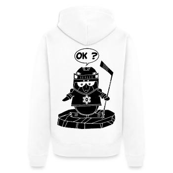 Black Sports Penguin - Unisex Premium Organic Zip Hoodie - white - Back - Thijin (182cm)