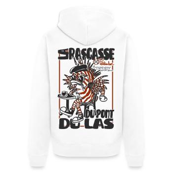La Rascasse du Pont-du-Las, Mascotte Toulon - Veste à capuche bio Premium Unisexe - blanc - Dos - Thijin (182cm)
