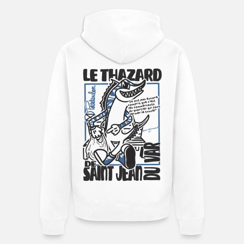 Thazard de Saint Jean du Var - Veste à capuche bio Premium Unisexe - blanc