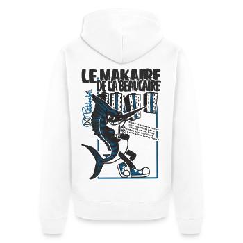 Le Makaire de la Beaucaire, Toulon - Veste à capuche bio Premium Unisexe - blanc - Dos - Thijin (182cm)