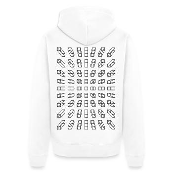 Hypno Bars: Pixels, Illusion & Retro - Unisex Premium Organic Zip Hoodie - white - Back - Thijin (182cm)