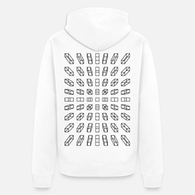 Hypno Bars : Pixels, Illusion & Rétro - Veste à capuche bio Premium Unisexe - blanc