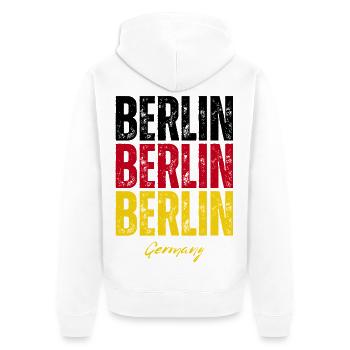 Berlin Germany, memory of Berlin - Unisex Premium Organic Zip Hoodie - white - Back - Thijin (182cm)