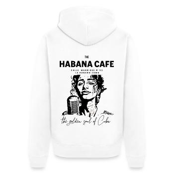 Café Havana Vintage et Silhouette - Veste à capuche bio Premium Unisexe - blanc - Dos - Thijin (182cm)