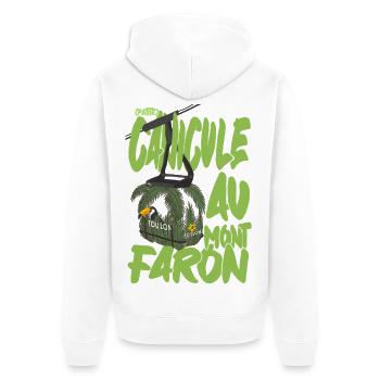 Eine kleine Hitzewelle am Mont Faron - Unisex Premium Bio Zip Hoodie - Weiß - Hinten - Thijin (182cm)