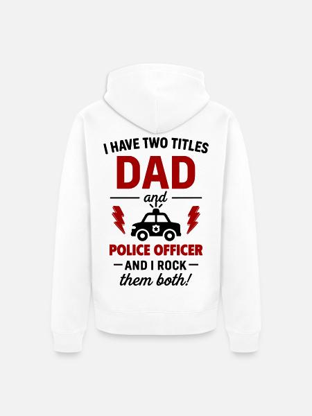 Papa und Polizist – Ich rocke beide Titel - Ekologisk premiumluvjack unisex - vit
