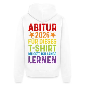Abitur 2026 T-Shirt Saying Long Learning Abi - Unisex Premium Organic Zip Hoodie - white - Back - Thijin (182cm)