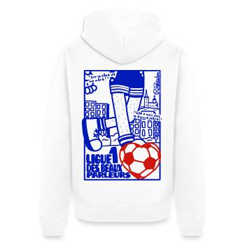 Ligue Beaux Parleurs Marseille - Veste à capuche bio Premium Unisexe - blanc - Dos - Thijin (182cm)