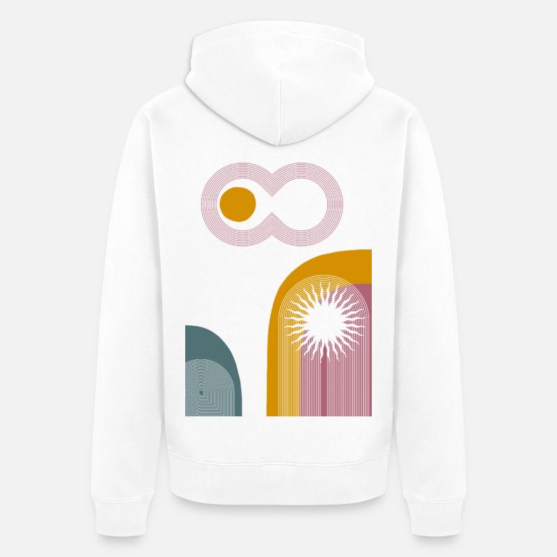 Graphique abstrait Pink Infinity Sun - Veste à capuche bio Premium Unisexe - blanc