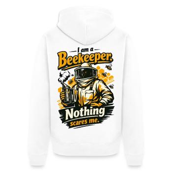 Beekeeper Gift: I am a Beekeeper Nothing scares me - Unisex Premium Organic Zip Hoodie - white - Back - Thijin (182cm)