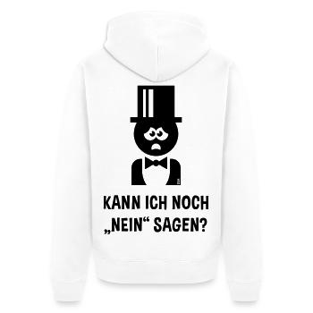 Bräutigam – Kann Ich Noch „Nein“ Sagen? (JGA / B) - Unisex Premium Bio Zip Hoodie - Weiß - Hinten - Thijin (182cm)