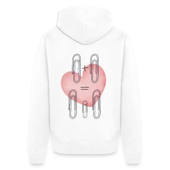 Herzklammern Aquarellstil Familie mit Herz - Unisex Premium Bio Zip Hoodie - Weiß - Hinten - Thijin (182cm)