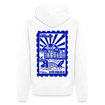 Timbré Marseille - Veste à capuche bio Premium Unisexe - blanc - Dos - Thijin (182cm)
