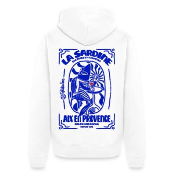 Sardine Aix En Provence - Veste à capuche bio Premium Unisexe - blanc - Dos - Thijin (182cm)