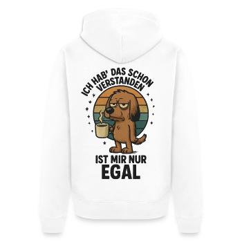 Ich Hab Das Schon Verstanden Ist Mir Nur Egal - Unisex Premium Bio Zip Hoodie - Weiß - Hinten - Thijin (182cm)