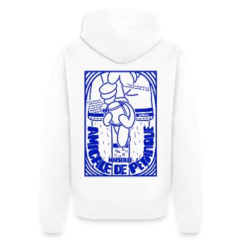 Amicale de pétanque Marseille rétro - Veste à capuche bio Premium Unisexe - blanc - Dos - Thijin (182cm)