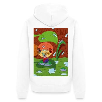 petite_lutine - Unisex Premium Organic Zip Hoodie - white - Back - Thijin (182cm)