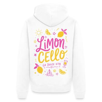 Limoncello - Unisex Premium Bio Zip Hoodie - Weiß - Hinten - Thijin (182cm)