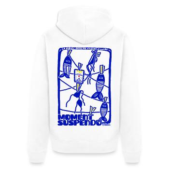 Moments Suspendus Marseille - Veste à capuche bio Premium Unisexe - blanc - Dos - Thijin (182cm)