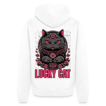 Destiny's Cat - Unisex Premium Organic Zip Hoodie - white - Back - Thijin (182cm)