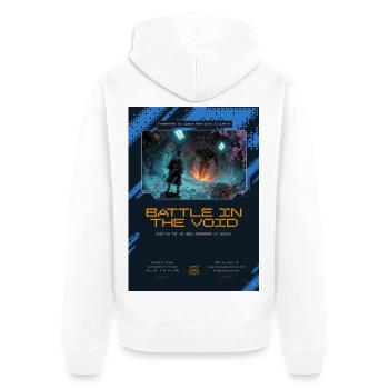Space Samurai - Schlacht in der Leere - Unisex Premium Bio Zip Hoodie - Weiß - Hinten - Thijin (182cm)